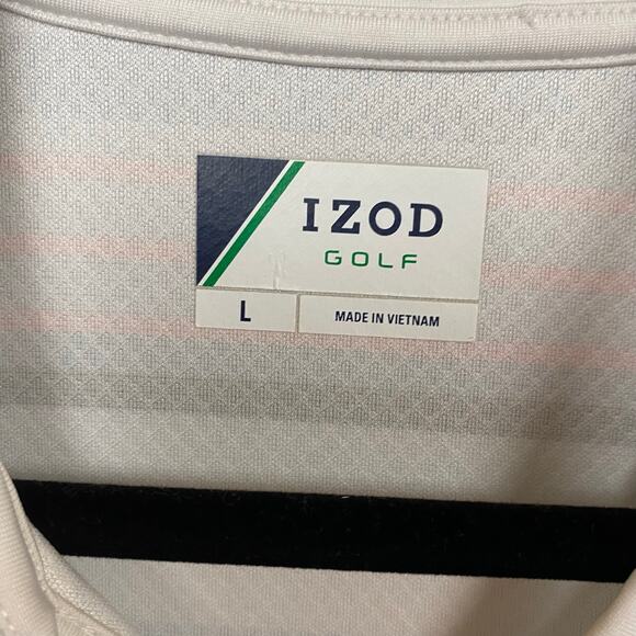 IZOD Golf Athletic Athleisure Dress White Gray Striped Sleeveless Size Large - Picture 5 of 10